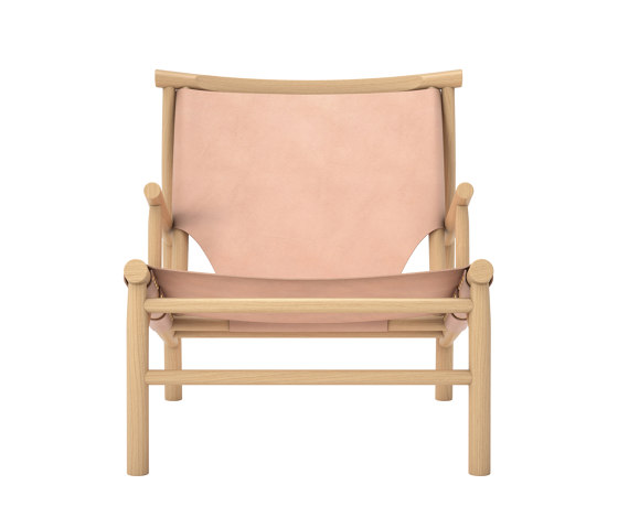 Samurai lounge chair in natural solid oak and leather | Sessel | NORR11
