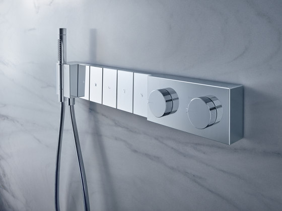 AXOR Edge | Thermostatic module Select 680/100 for 5 functions for concealed installation - diamond cut | Grifería para duchas | AXOR