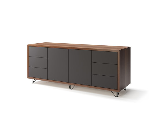 Credenza - 2 door 6 drawer on wire feet | Buffets / Commodes | Boss Design