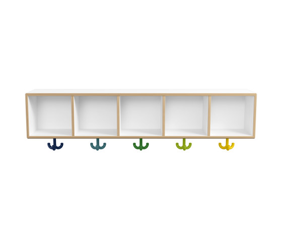 Row module, 5 places with triple hooks | M20.02.001 by HEWI | Kids wardorbes