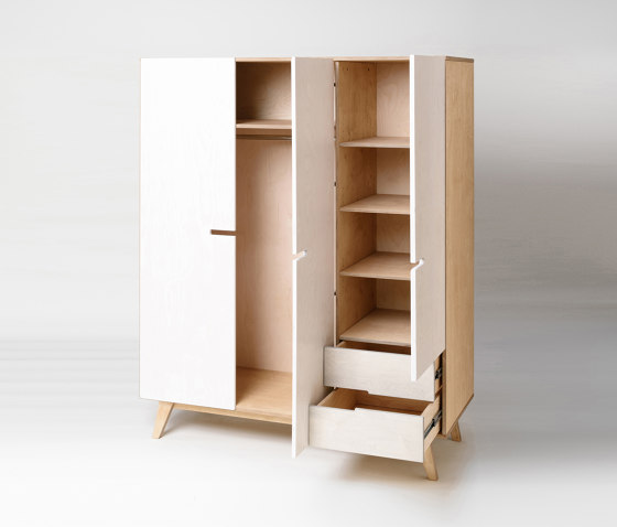 Wardrobe HUH with 3 doors and 2 drawers | Cabinets | Radis Furniture