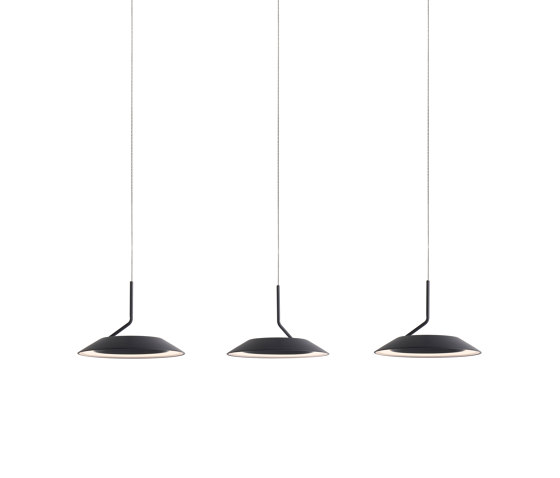 Royyo Pendant (linear with 3 pendants), Matte Black, Matte Black Canopy | Suspended lights | Koncept