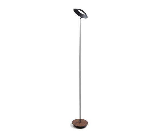 Royyo Floor Lamp, Matte Black Body, Oiled Walnut base plate | Free-standing lights | Koncept