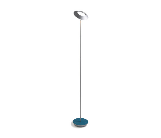 Royyo Floor Lamp, Silver Body, Azure Felt base plate | Free-standing lights | Koncept