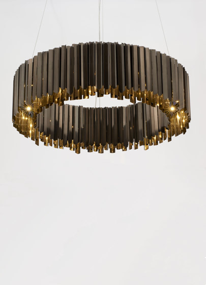 Facet Chandelier satin bronze | Suspended lights | Tom Kirk Lighting