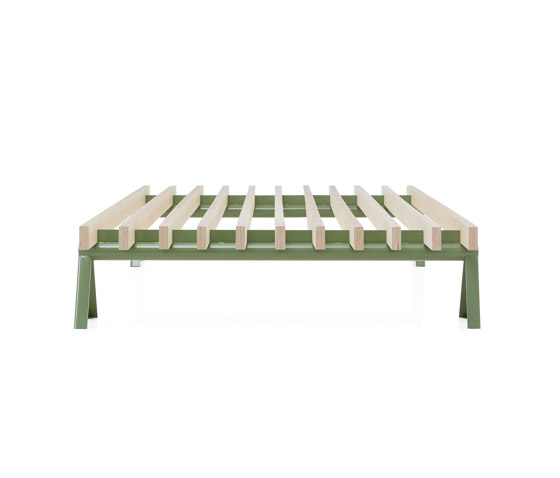 Simplon | Bed, reseda green RAL 6011 | Bedframes | Magazin®