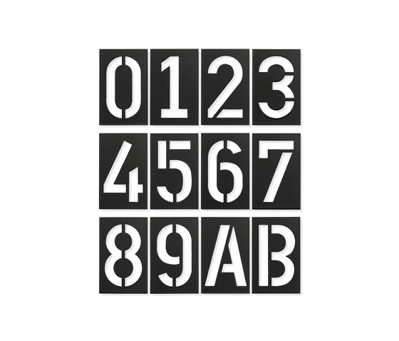 Spiekermann Industrial | House Number, black grey RAL 7021 | Numeri civici | Magazin®
