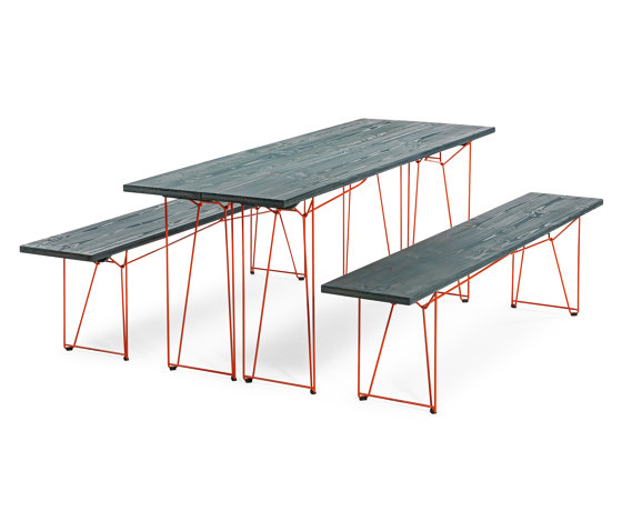 BTB | Table and Bench, granite grey RAL 7026 | Dining tables | Magazin®