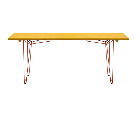 BTB | Table and Bench, tabletop zinc yellow RAL 1018 | Tables de repas | Magazin®