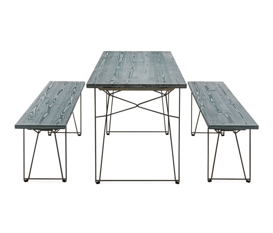 LTL | Tisch und Liege, Platte Granitgrau RAL 7026 | Esstische | Magazin®