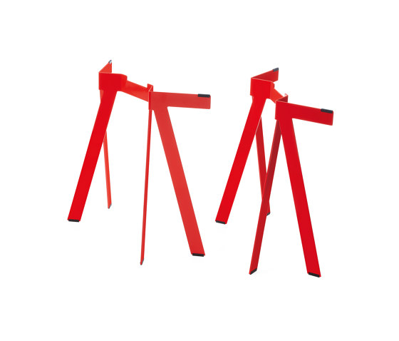 Lebock | Trestle (1 pair), luminous red RAL 3024 | Tréteaux | Magazin®