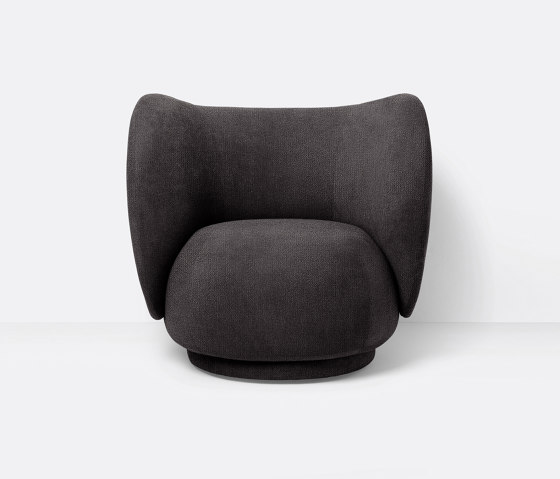 Rico Lounge Chair - Bouclé - Dark Grey | Armchairs | ferm LIVING