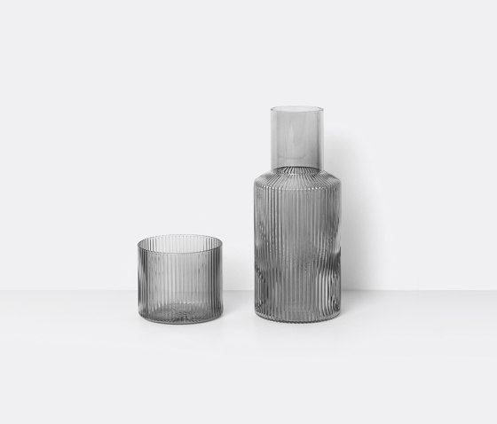 Ripple Small Carafe Set - Smoked Grey | Glasses | ferm LIVING