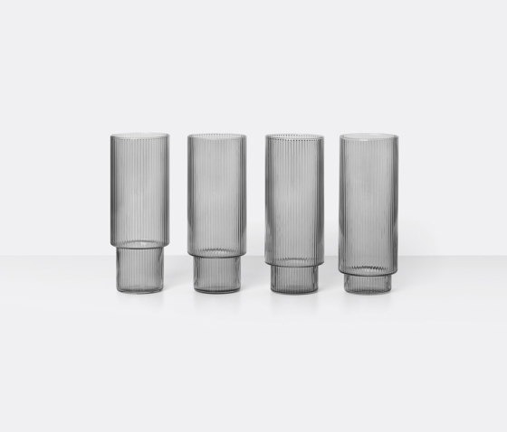 Ripple Long Drink Glasses - Set of 4 - S | Vasos | ferm LIVING