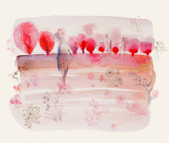 Watercolor and cherry blossom | Wall coverings / wallpapers | WallPepper/ Group