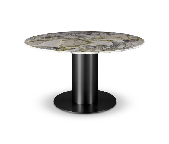 Tube Wide Dining Table Black Primavera Marble Top 1400mm | Dining tables | Tom Dixon