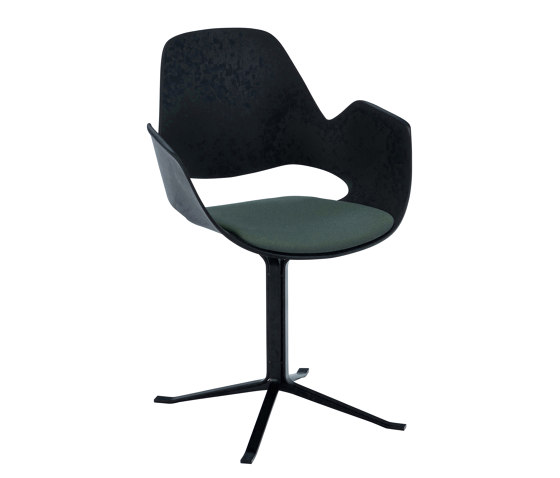 FALK | Dining armchair - Black Column Leg, Dark Olive seat | Chairs | HOUE