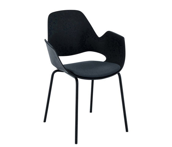 FALK | Dining armchair - Metal legs, Carbon Grey seat | Chairs | HOUE
