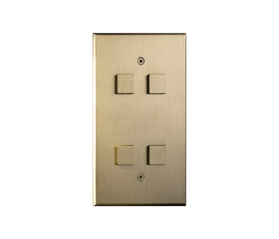 Cullinan - Laiton brossé - Bouton poussoir grand carré - 27 | Interrupteurs à bouton poussoir | Atelier Luxus