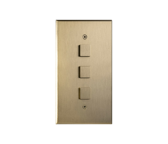 Cullinan - Laiton brossé - Bouton poussoir grand carré - 28 | Interrupteurs à bouton poussoir | Atelier Luxus