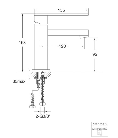 160 1010 S Single lever basin mixer | Wash basin taps | Steinberg