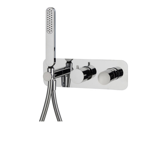 Nomos Go F4179X2 | Single lever bath and shower mixer for concealed installation 2 outlet with shower set | Shower controls | Fima Carlo Frattini