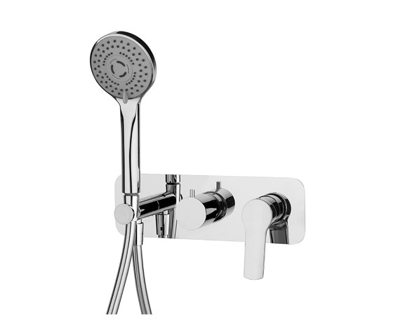 Serie 4 F3789X2 | Single lever bath and shower mixer for concealed installation 2 outlet with shower set | Bath taps | Fima Carlo Frattini