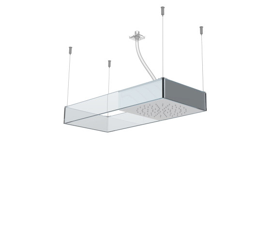 Moove F2993VT | Rociador a techo con estructura en vidrio templado | Grifería para duchas | Fima Carlo Frattini