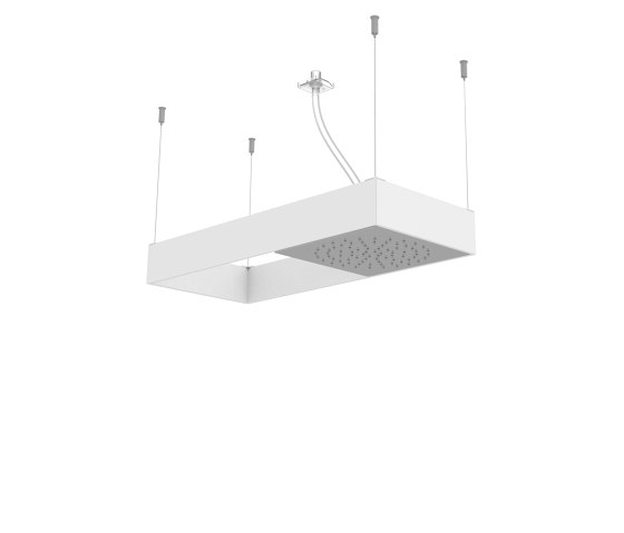 Moove F2993B | Ceiling mounted showerhead with white matt frame | Shower controls | Fima Carlo Frattini