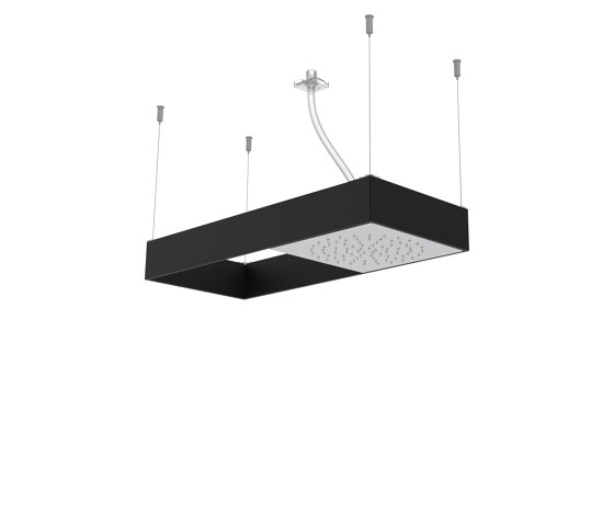 Moove F2993N | Rociador a techo con estructura negra mate | Grifería para duchas | Fima Carlo Frattini