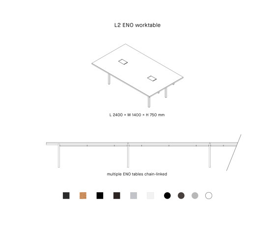L2 ENO contract table with cable management | Tavoli contract | LOEHR