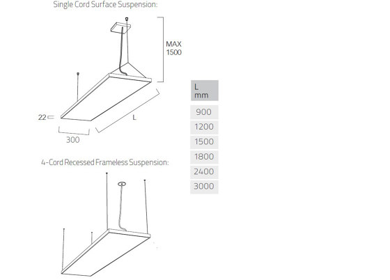 Cubic Evolution G5/P5 | 300mm Suspended | Lámparas de suspensión | Lightnet