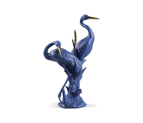 Bold Blue Collection | Courting Cranes Sculpture | Limited Edition | Objekte | Lladró