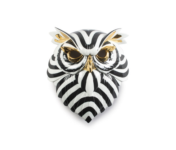 Fierce Portraits | Owl mask (black-gold) | Objekte | Lladró