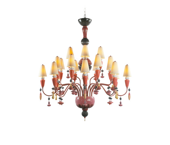 Ivy and Seed 20 Lights Chandelier | Medium Model | Red Coral (CE/UK) | Chandeliers | Lladró