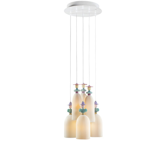 Mademoiselle Lámpara de techo Reunión en el jardín 6 luces (CE/UK) | Lámparas de suspensión | Lladró