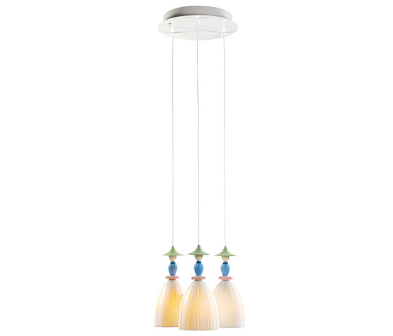 Mademoiselle Lámpara de techo Compartiendo secretos 3 luces (CE/UK) | Lámparas de suspensión | Lladró
