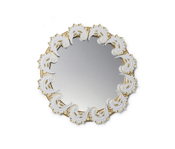 Mirrors | Spiral Wall Mirror | Golden Lustre and White | Limited Edition | Miroirs | Lladró