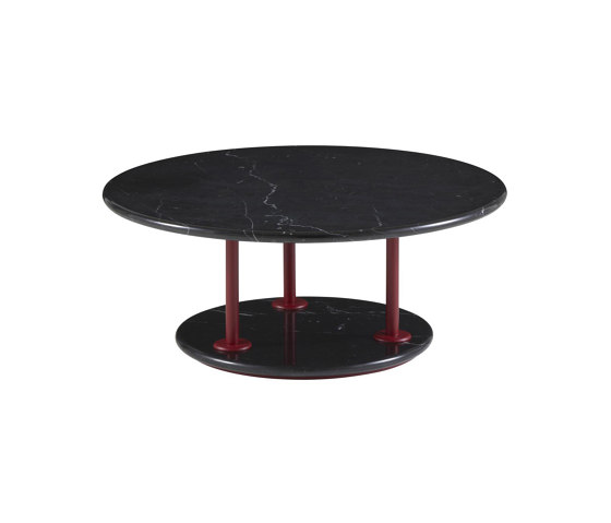 Astair | Low Table Bordeaux Lacquered Steel Base Black Marble Top | Coffee tables | Ligne Roset