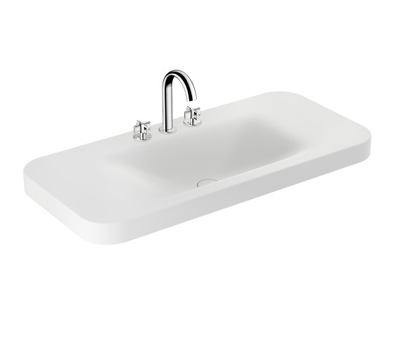 BASINS | 1100 mm countertop washbasin for 3-holes basin mixer | Off White | Waschtische | Armani Roca