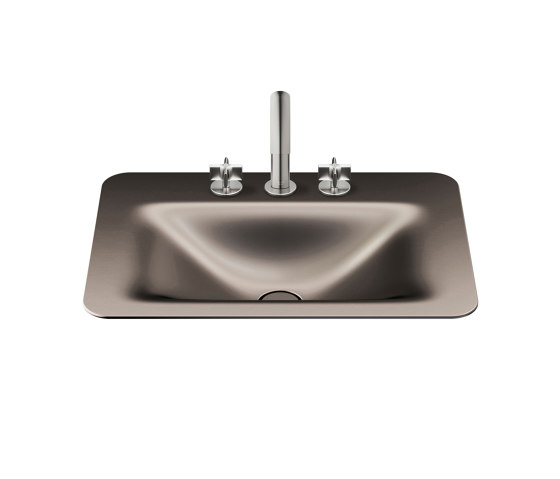 BASINS | 660 mm countertop washbasin for 3-hole basin mixer | Dark Metallic | Waschtische | Armani Roca