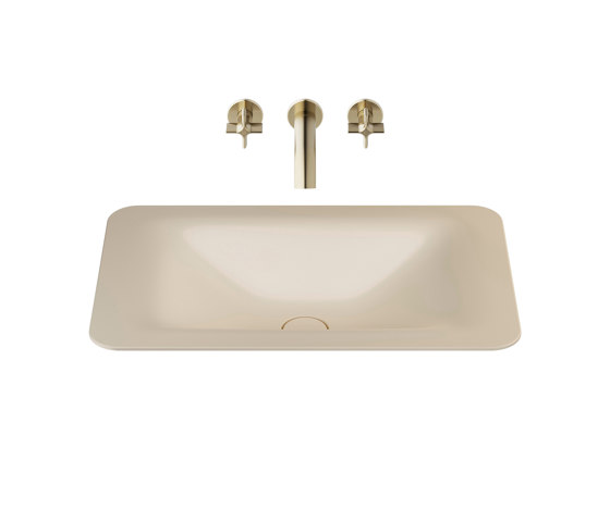 BASINS | 660 mm countertop washbasin for wall-mounted basin mixer | Greige | Waschtische | Armani Roca