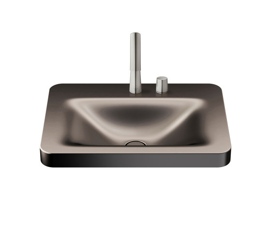 BASINS | 660 mm over countertop washbasin for 2-hole basin mixer | Dark Metallic | Waschtische | Armani Roca