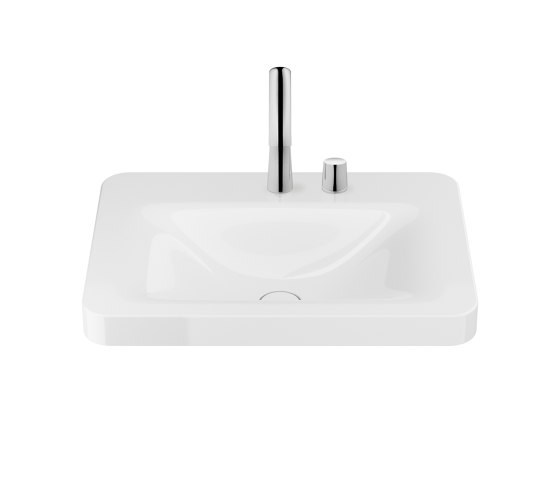 BASINS | 660 mm over countertop washbasin for 2-hole basin mixer | Glossy White | Wash basins | Armani Roca