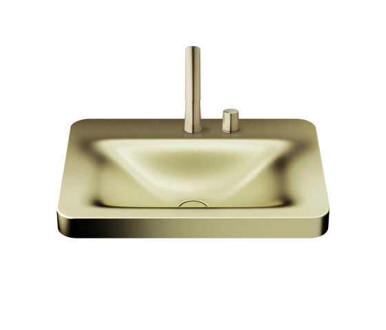 BASINS | Vasque à poser de 660 mm et 2 trous pour mitigeur de lavabo
Shagreen Matt Gold | Lavabos | Armani Roca
