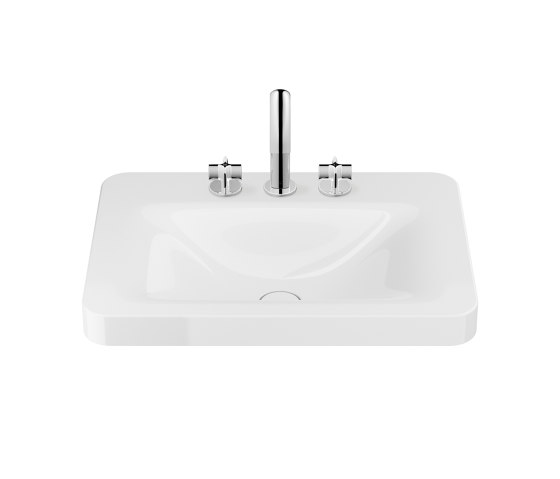 LAVABI | Lavabo da appoggio 660 mm per miscelatore a 3 fori | Glossy White | Lavabi | Armani Roca