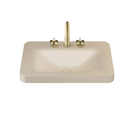 BASINS | 660 mm over countertop washbasin for 3-hole basin mixer | Greige | Waschtische | Armani Roca