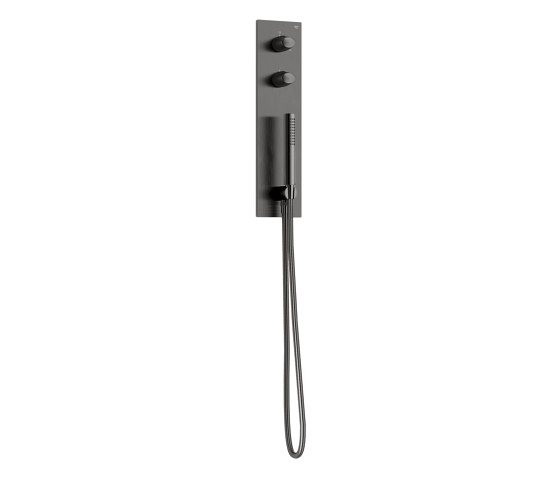 GRIFERÍA | Mezclador termostático empotrado de ducha de 2 funciones con ducha teléfono | Nero | Grifería para duchas | Armani Roca