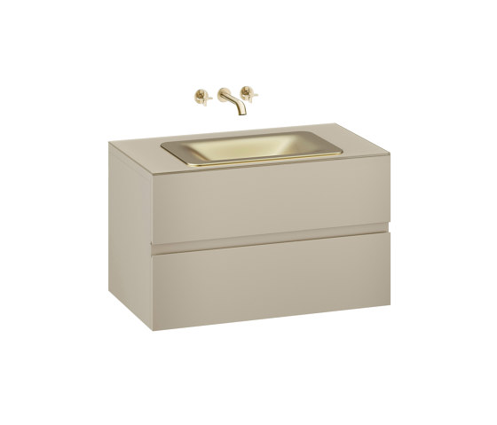 FURNITURE | 1000 mm wall-hung furniture for  countertop washbasin and wall-mounted basin mixer | Greige | Vanity units | Armani Roca