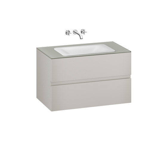 FURNITURE | 1000 mm wall-hung furniture for  countertop washbasin and wall-mounted basin mixer | Silver | Vanity units | Armani Roca